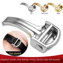 High Quality Stainless Steel Watch Buckle For Cartier Santos Blue Ballon PASHA Series New Folding Buckle Metal watch Buckle 16mm