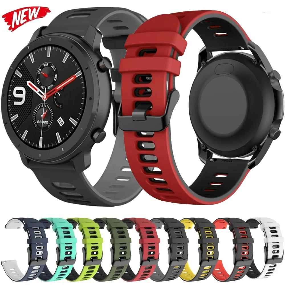 

22mm 20mm Silicone Strap for Amazfit GTR 47mm/GTR 2/GTS 2/2e/3/3 Pro4/mini Bracelet for Huawei Watch GT 2 3 4 46mm/GT2 Pro Band