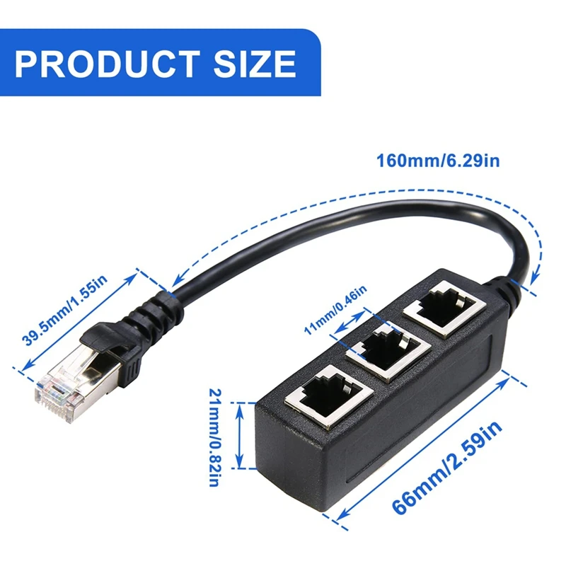 X64A_RJ45 Ethernet Splitter Cable Ethernet Splitter Adapte