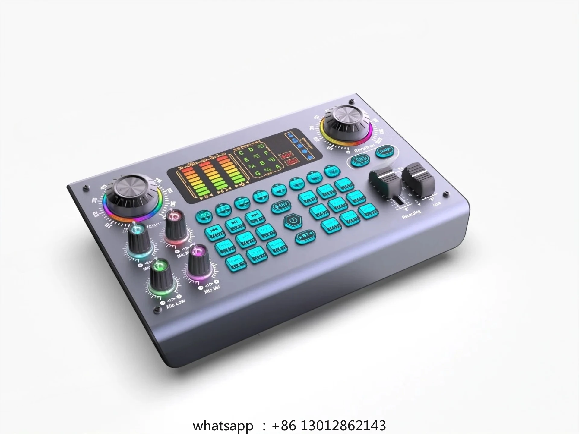 

English Version C100 Sound Card - Multifunctional External Tuning Tool for Live Streaming, Hosting, Gaming & Karaoke, E