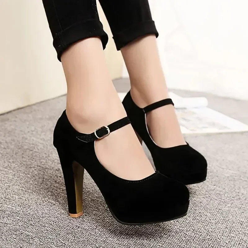 New Fashion Pumps Stiletto Heel Women\'s Shoes Classic Comfortable Pumps Belt Buckle Office Shoes Casual Elegant Chunky High Heel