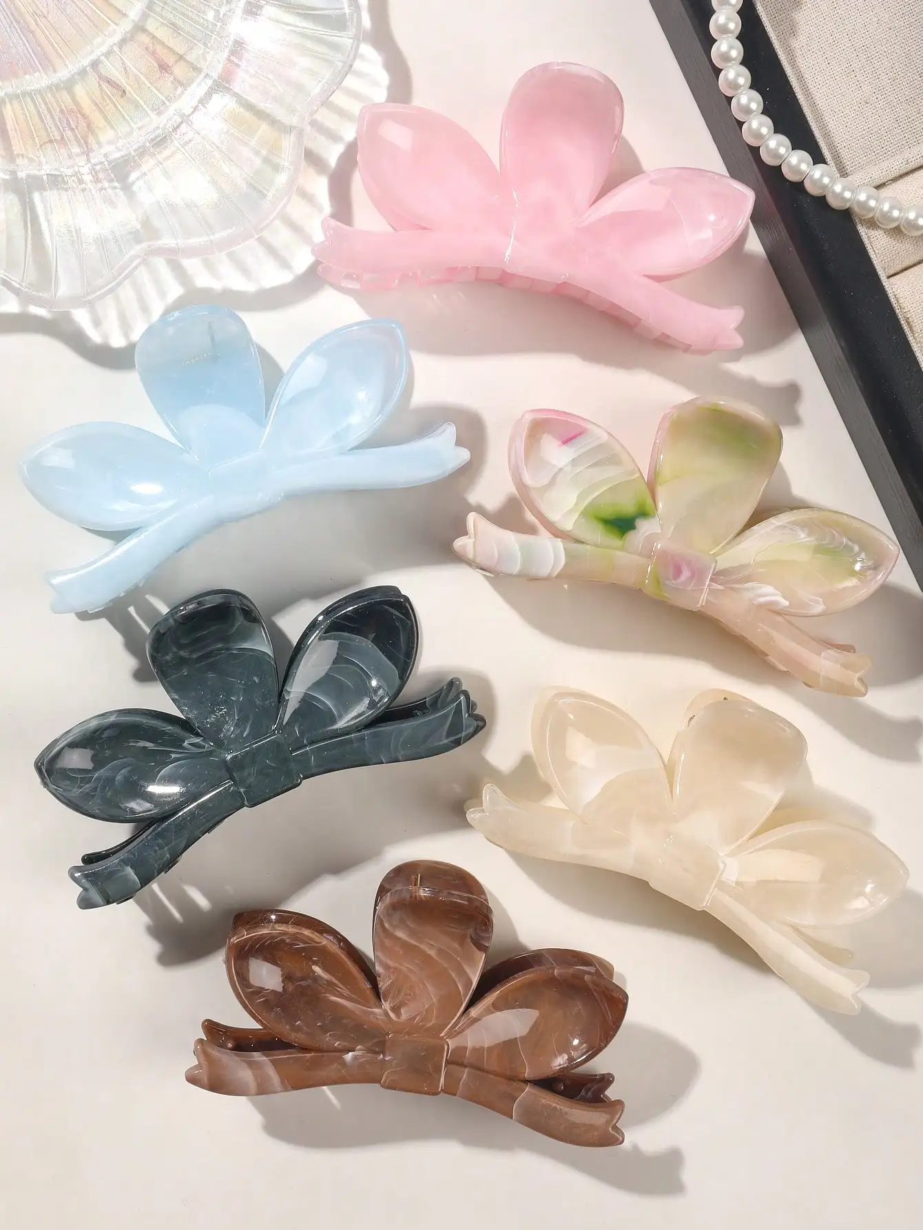 6 Stück Macaron-Haarspangen, Blumen-Bananen-Haarspangen für feines Haar, starker Halt für dickes Haar, 6 Farben, modisches Haaraccessoire – Detail 4