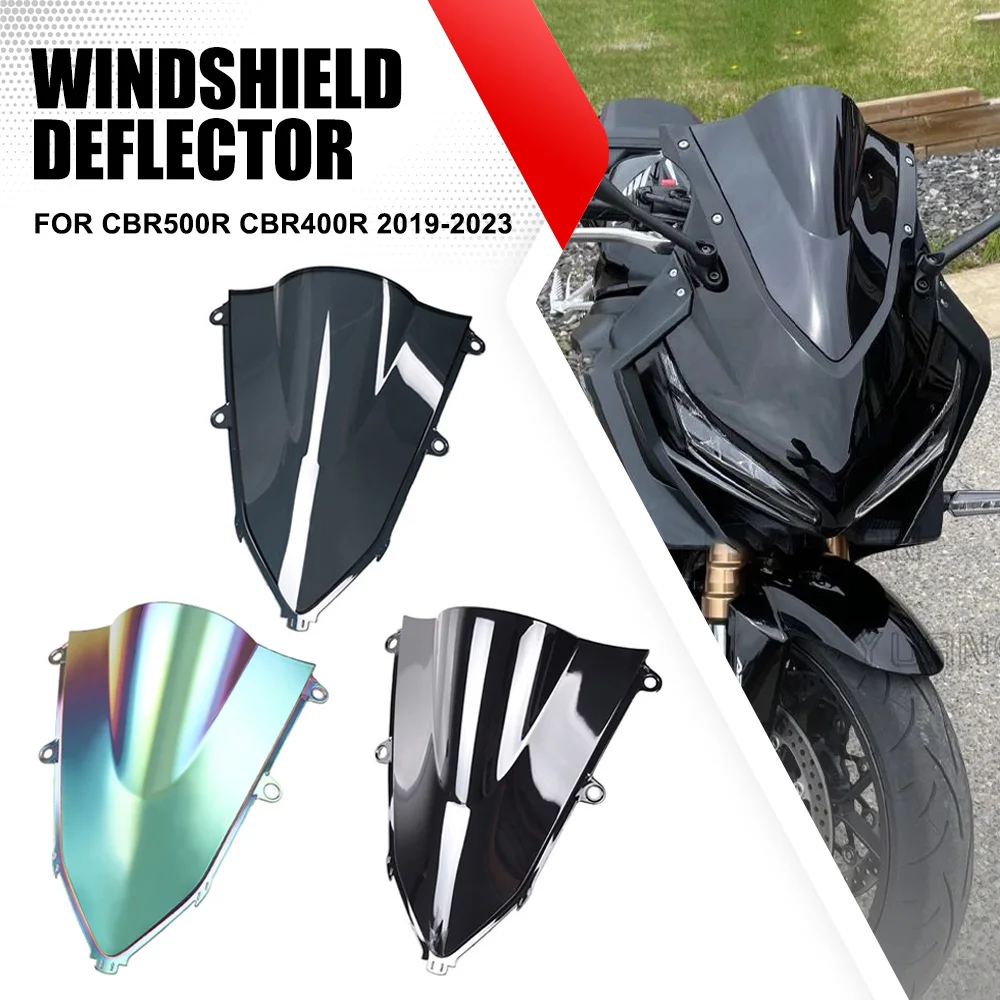 

Motorcycle Sports Racing Double Windshield WindScreen Visor Deflector For HONDA CBR500R CBR400R CBR 500 400 R 2019-2020