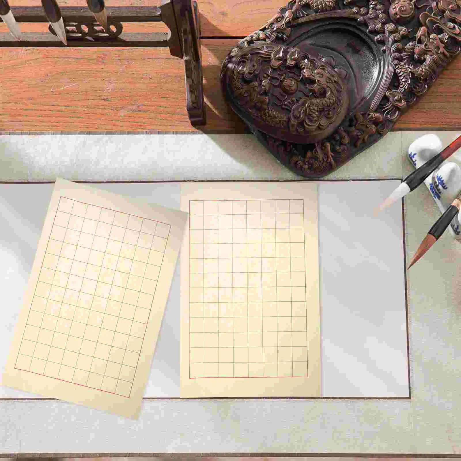 40 Sheets Pieces of Colored Striped Letter Paper for Students to Practice Calligraphy Writing Shu Xuan