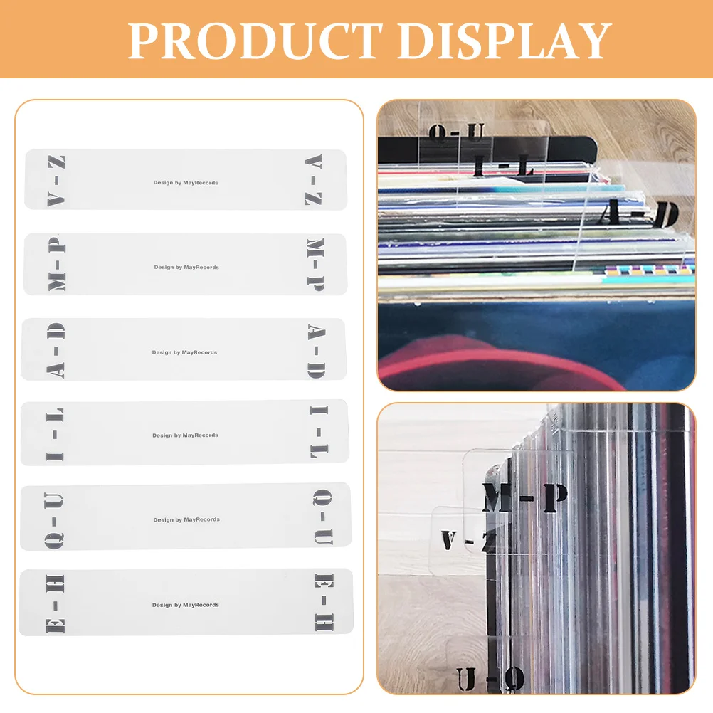 Vinyl Record Organizer 12Pcs A-Z Horizontal Dividers Labels for Record Files Quick Sort Alphabetical Management Tool Kit