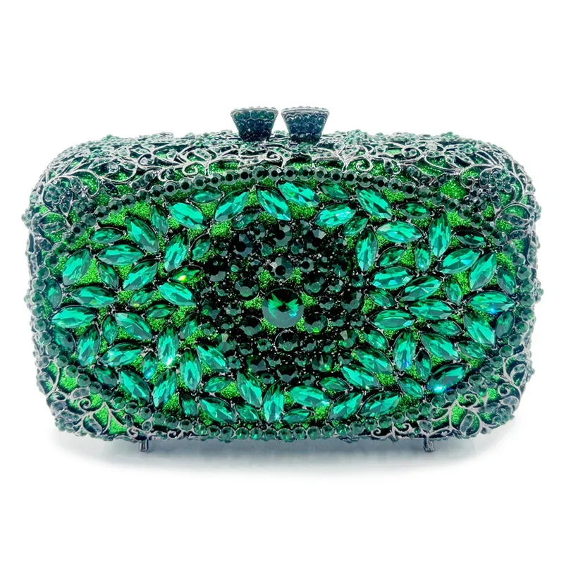 

2024 Luxury Women's Bridal Handbag Diamond Dinner Bag Rhinestone Hand Glass Hollow Bag Party Christmas Gift Evening Bag