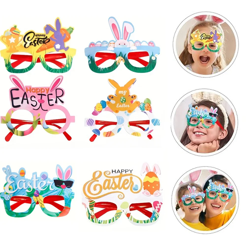 

1/6 шт., пасхальная оправа для очков, набор украшений, праздничная вечеринка, игрушечные украшения, кролик, яйцо, цыпленок, оправа для очков, реквизит для фотосессии
