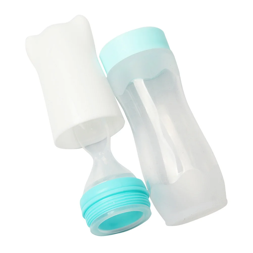 

120ml Silicone Infant Feeding Bottle Rice Cereal Spoon Feeder Squeeze Bottle Baby Feeding Cup Portable Infant Feeder