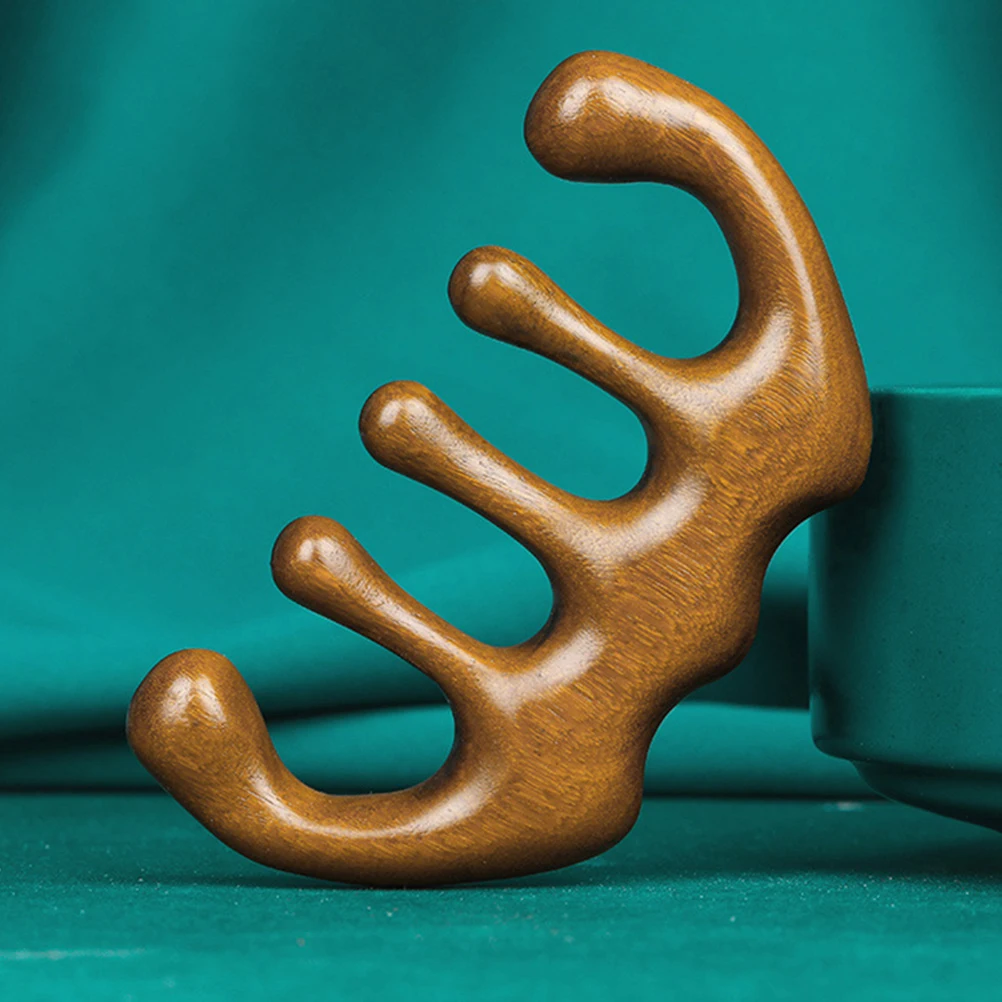 

2pcs Wooden Scalp Comb Natural Sandalwood Massage Tool For Head Neck Back Hand Arm Relieves Headaches Improves Blood