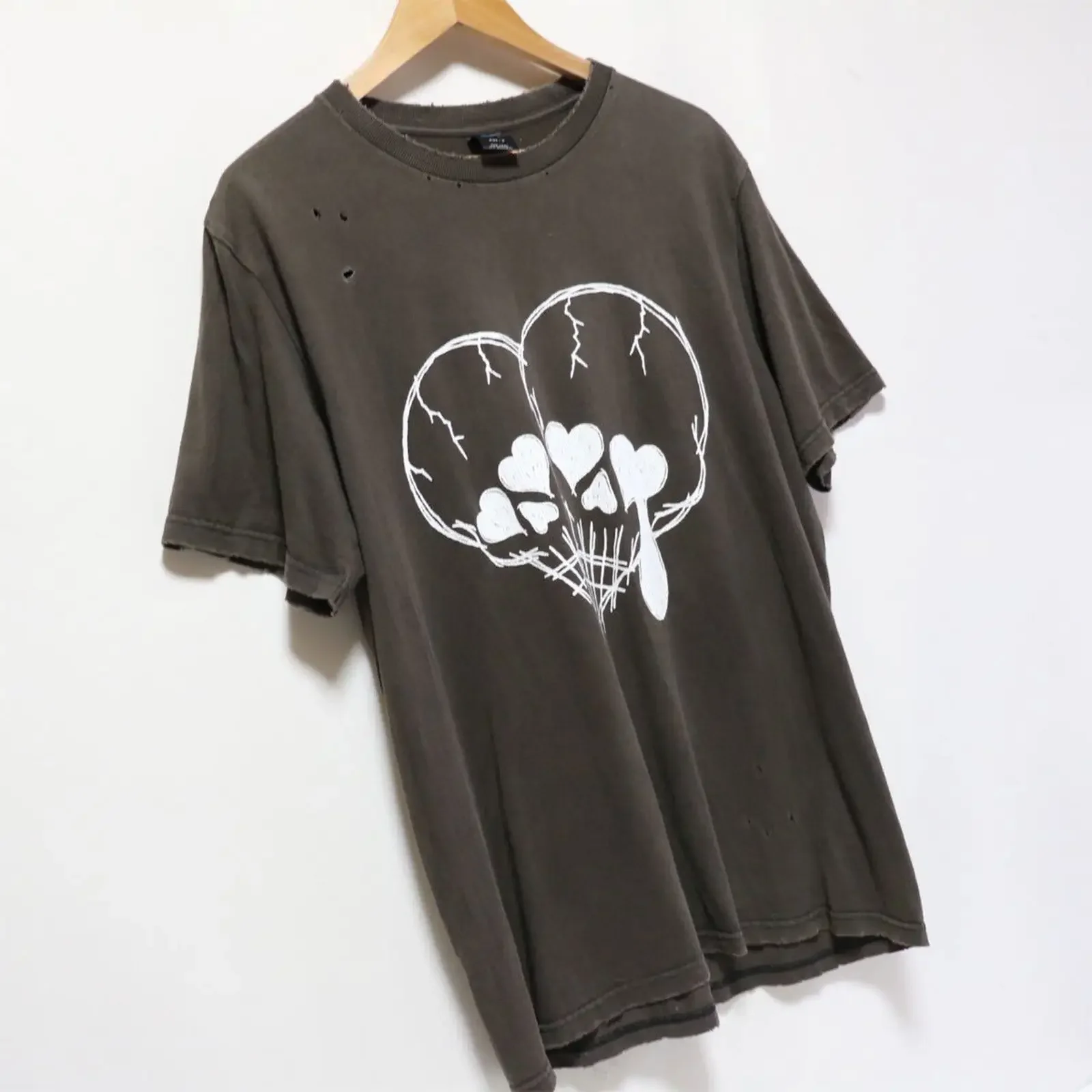 Number (N) ine 05ss Crying Heart Old Destroy Short Sleeve T-Shirt
