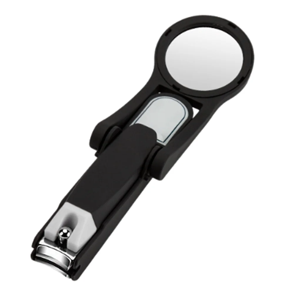 مقص أظافر مبتكر مع عدسة مكبرة من الفولاذ المقاوم للصدأ، مقص أظافر حاد ومتين مضاد للرذاذ، احترافي #1