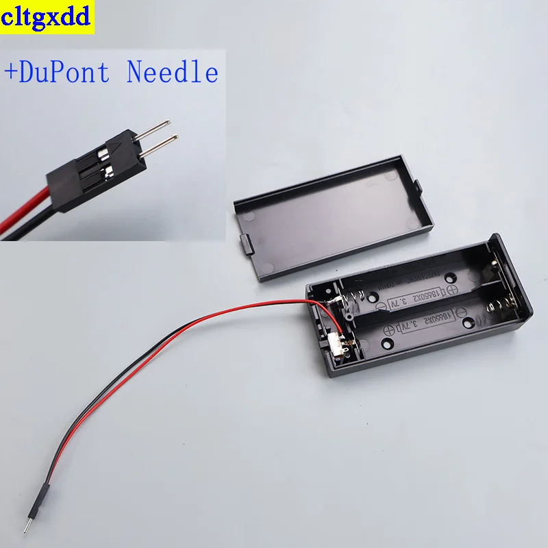 Cltgxdd 1 مجموعة 18650 2 فتحة مع غطاء التبديل خرطوشة البطارية PH2.0/XH2.54/USB/DC/SM/DuPont مع إبرة وحامل بطارية الكابل #4