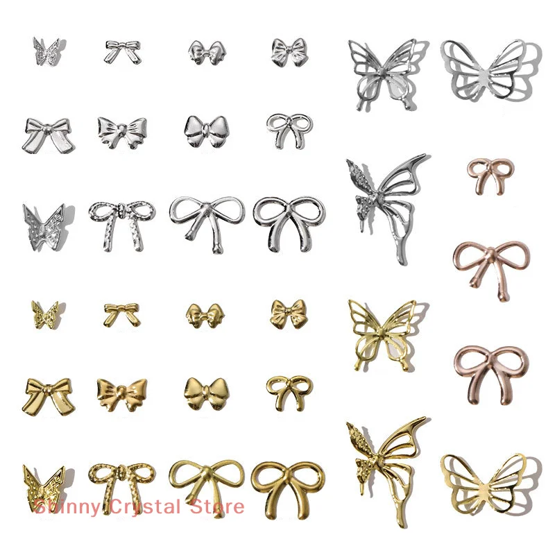 1 saco 3d liga oco borboleta arte do prego encantos gemas borboleta decoração do prego cristais de luxo strass para design do prego