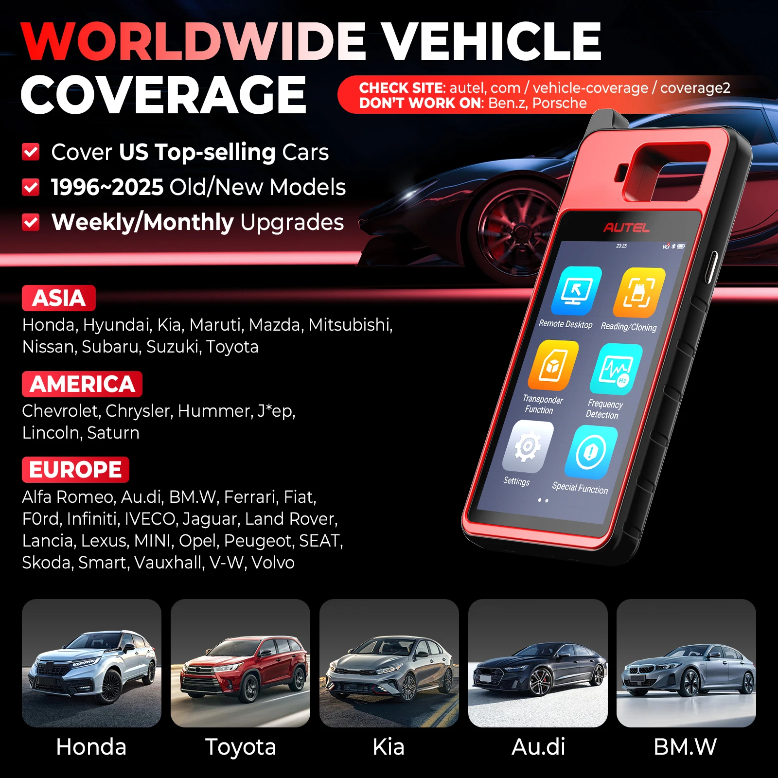 Autel KM100 KM100E مفتاح مبرمج منع الحر أداة تحديث مجاني مفتاح خلق IMMO التعلم رقاقة قراءة أدوات الاستنساخ PK IM508