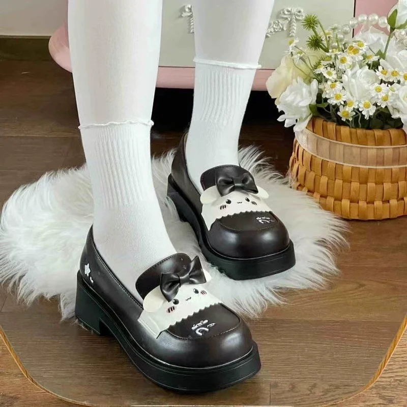 

Вечеринка с животными, новинка 2025, студенческая Лолита, японская студенческая оригинальная универсальная форма, студенческая одинарная обувь, кожаная обувь