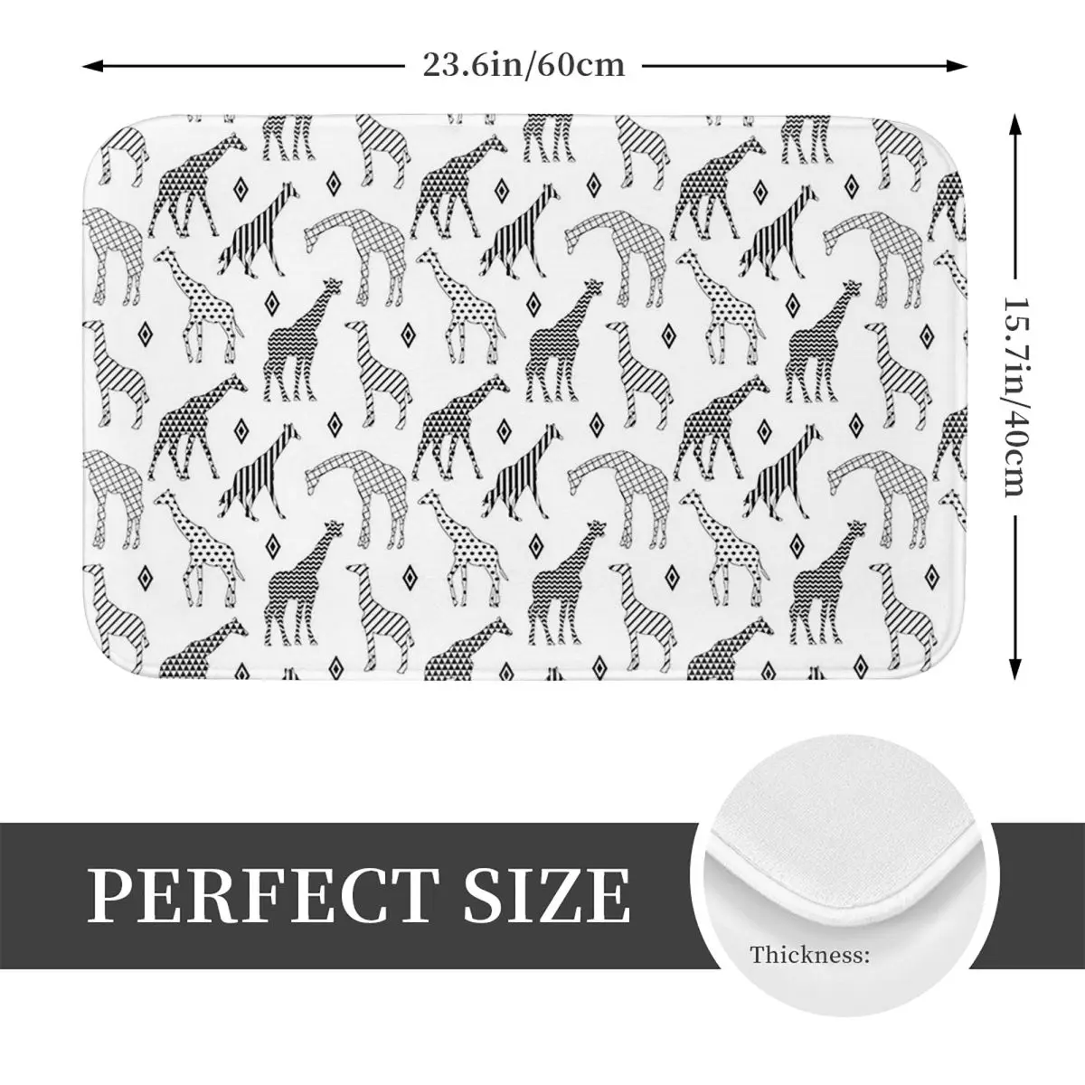 Geometric Giraffe Non-slip Doormat Floor Mat Antiwear Carpet Rug for Kitchen Entrance Home Living room Footpad Mats