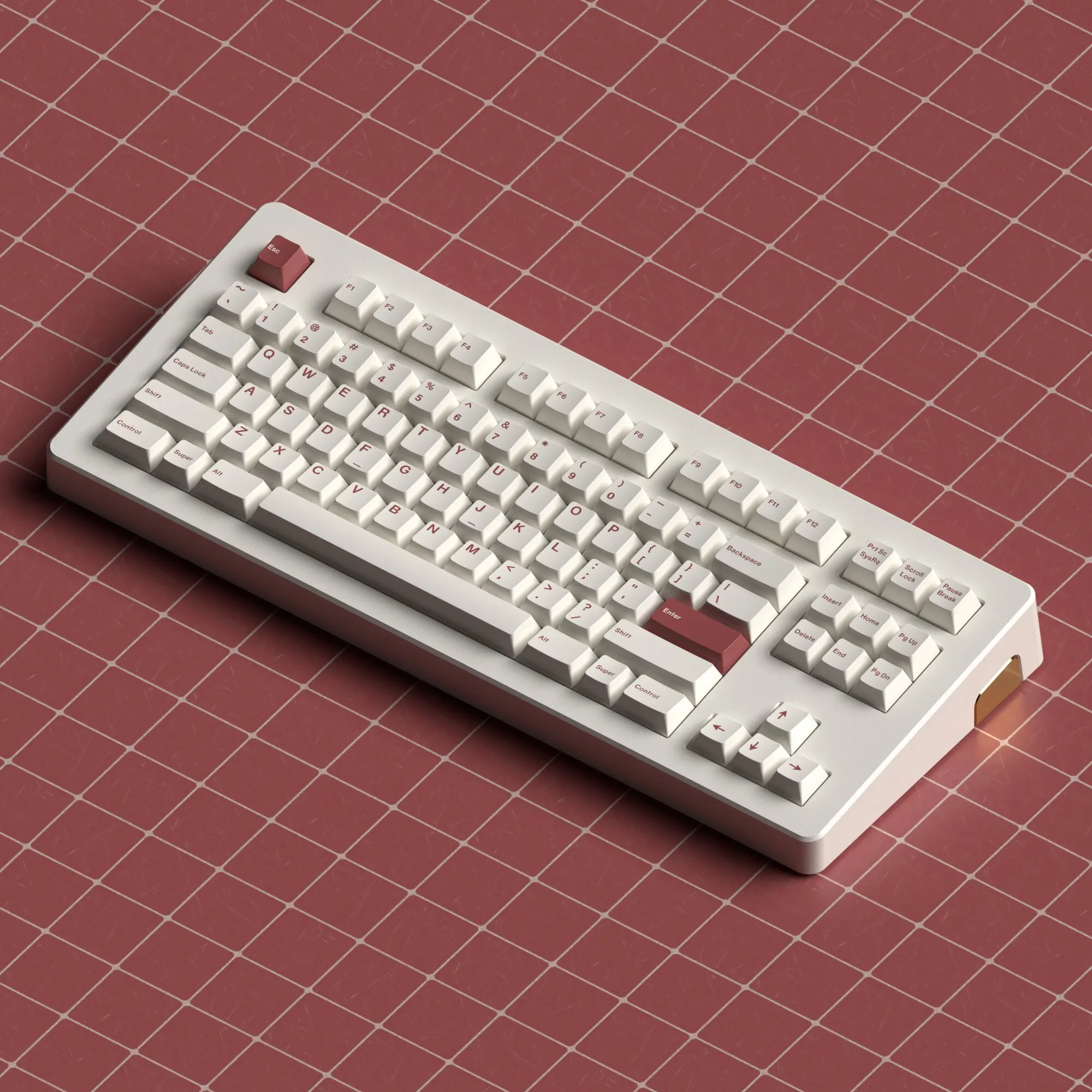 JKDK Red White PBT Keycaps Cherry Profile Dye-Sublimation 2mm Thick HIFI Skin Touch Custom Keycap Set for Mechanical Keyboard