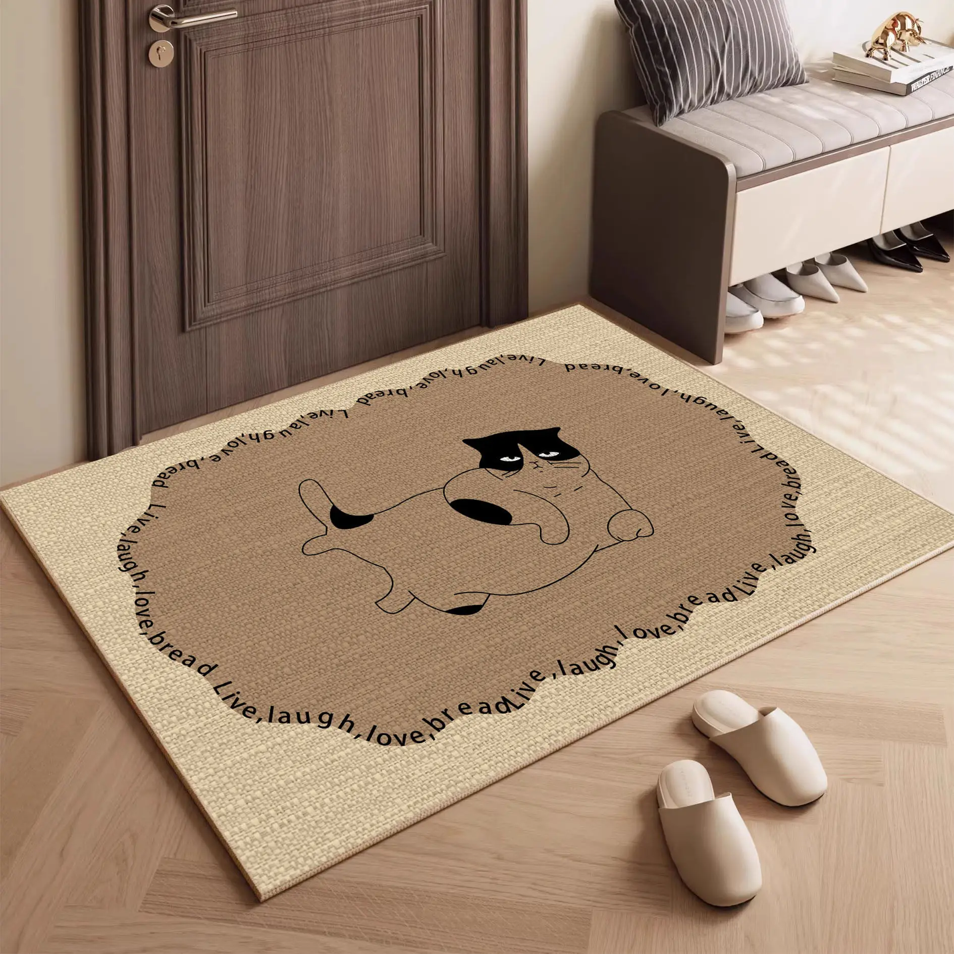 2026 New Linen Entrance Doormat Cat Scratch Resistant Special Pet Mat Anti Slip Waterproof Durable Household Bathroom Floor Rug