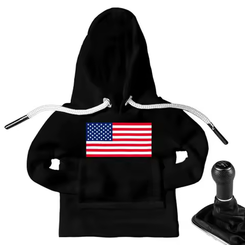 Funny Car Gear Shift Covers Car Shift Knob Cover Flag Pattern Hoodie Design Gear Lever Hooded Sweatshirt Auto Gear Shift Funny
