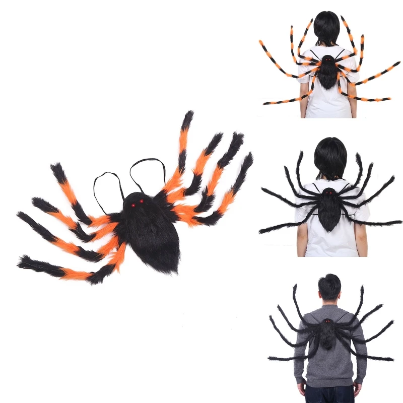 Mochila Disfraz De Araña Gigante Con Luces LED – 8 Modos Y Patas Flexibles De 90 Cm Para Halloween, Niños Y Adultos