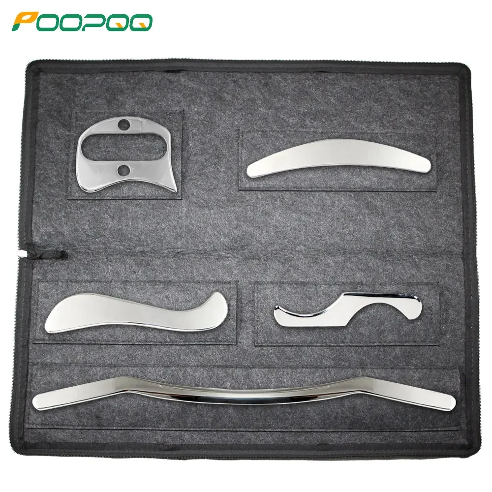 5Pcs/Set Stainless Steel Gua Sha Scraping Massage Tool Set IASTM Tools Great Soft Tissue Mobilization Tools