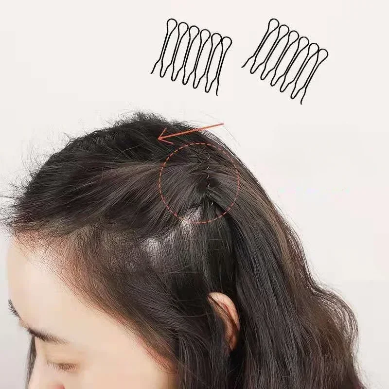 Women Invisible Broken Hair Hairpin Adult Tiara Tools Roll Curve Needle Bangs Fixed Insert Comb Professional Styling Accessories