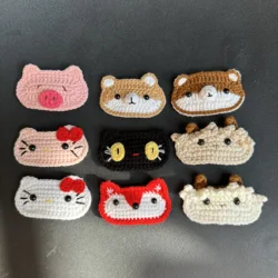 New Hand woven crochet animal wool BB clip hairpin cute girl child bang clip back of the head hair ornaments