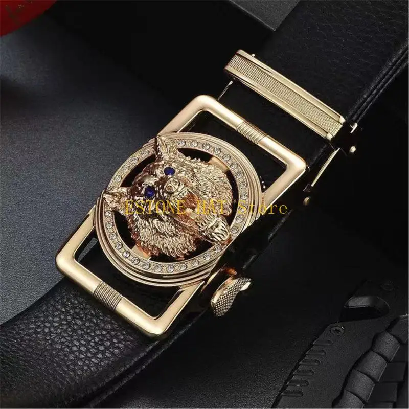 

Мужской ремень с пряжкой волка 49MF, классический ковбойский ремень в стиле вестерн, подарок на день рождения