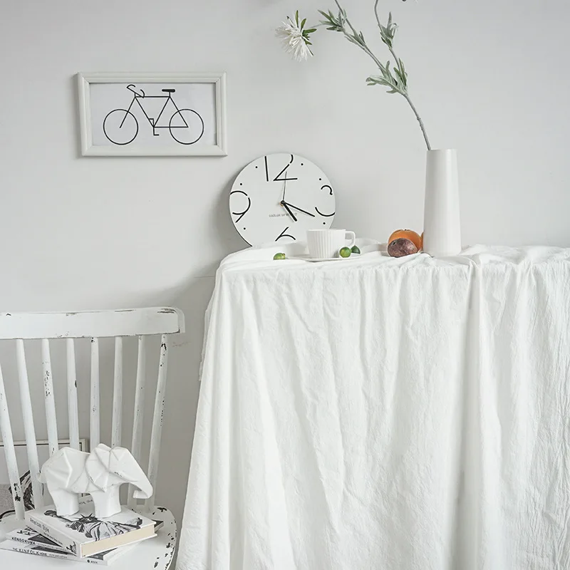 Cotton Tablecloth Rectangle Washable Fabric Cover Table Textured Dining Table Cloth for Wedding Decoration Restaurant Banquet