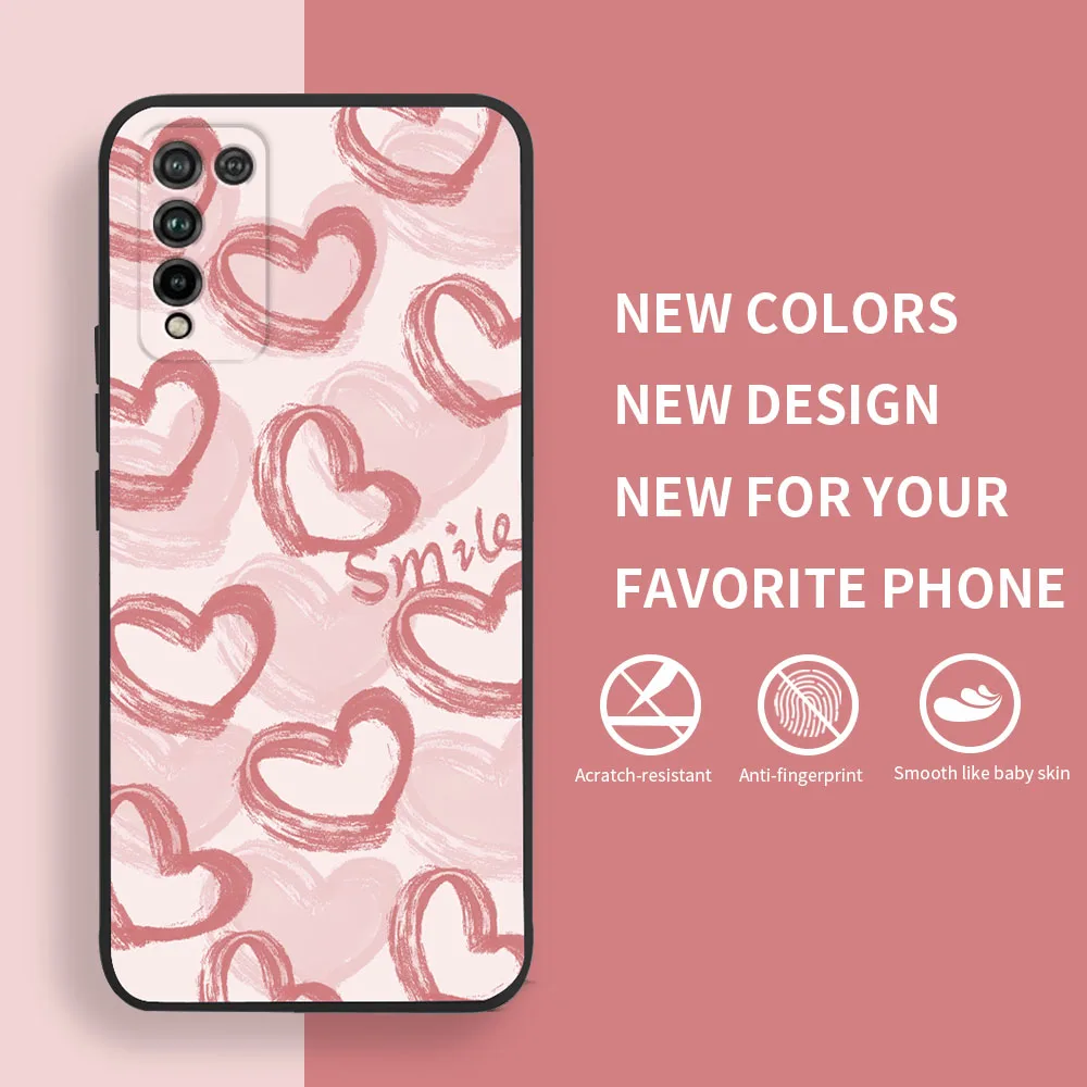 For Honor 10X Lite Case Cover Silicone Cute Love Back Cases for Huawei Honor 10X Lite Case TPU Phone Fundas Honor10X 10 X Lite