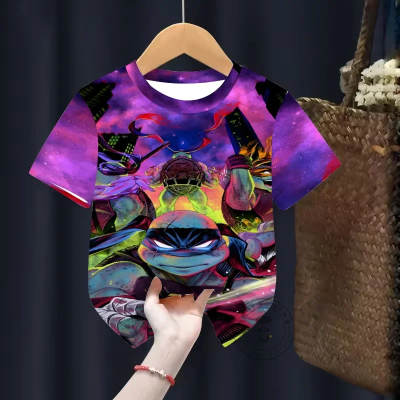 

Trendy TMNT Manga T-Shirt Summer Kids Wear Boys Girls Cool 3D Print Short Sleeve Top Comfortable Fit