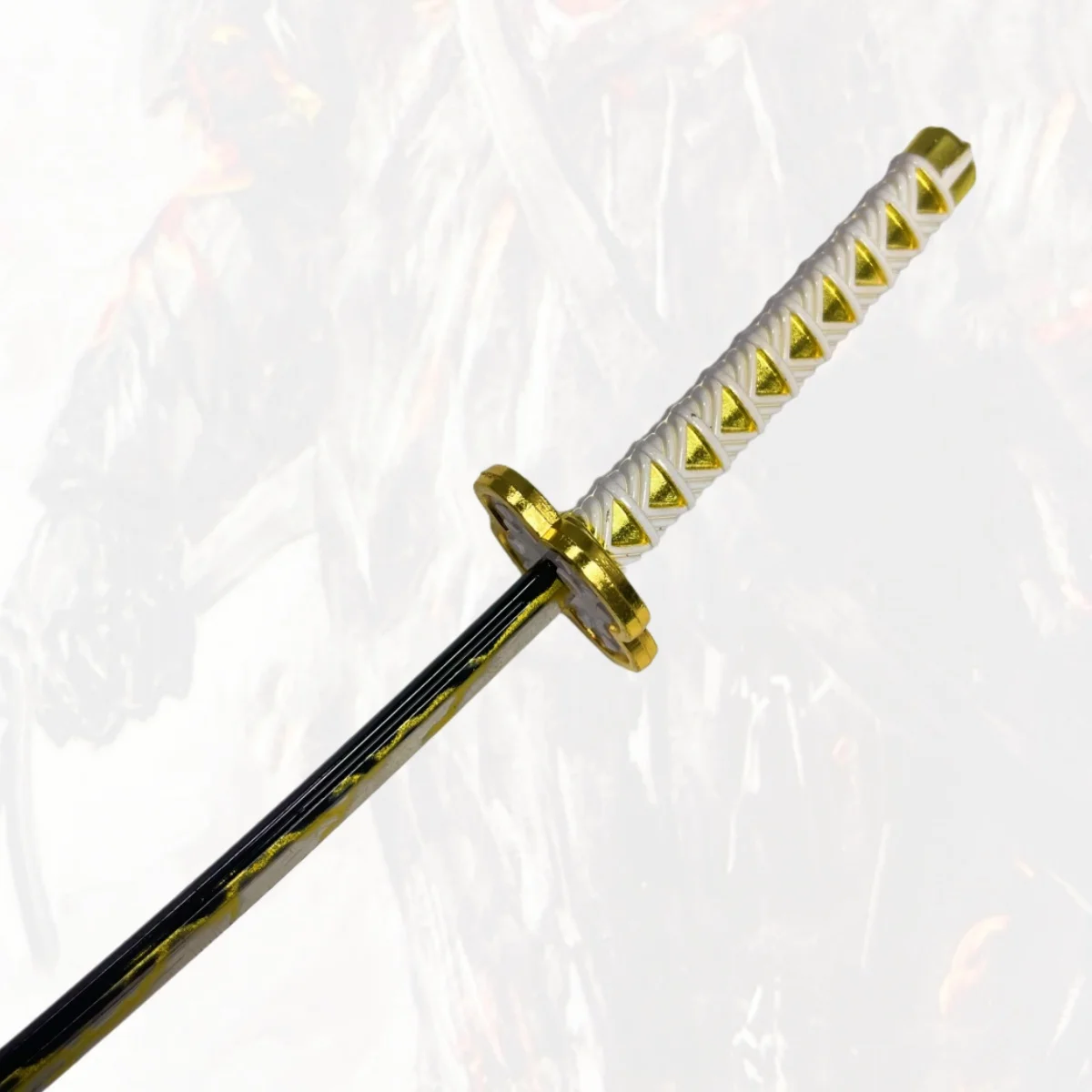 9.8 inch Demon Slayer Agatsuma Zenitsu Metalen Katana Zwaard Originele Samurai Sabel Kanata Ninja Mes Cosplay Accessoires Prop Speelgoed