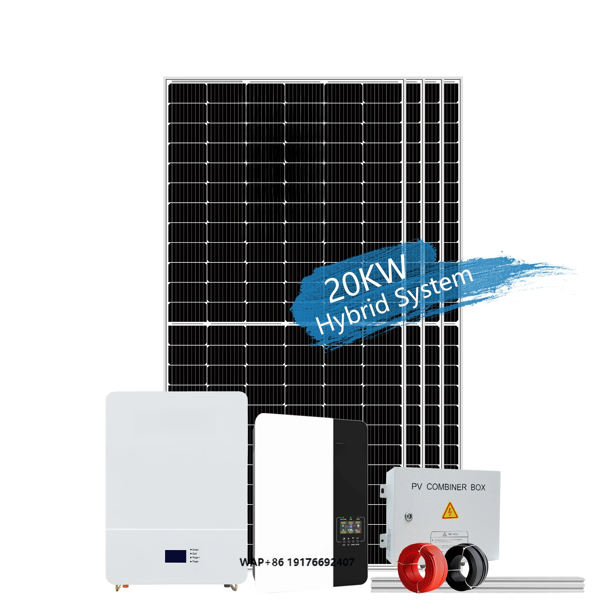 Solar Wind Generation System 15kw 20kw 25kw 30kw PV Panels Hybrid System