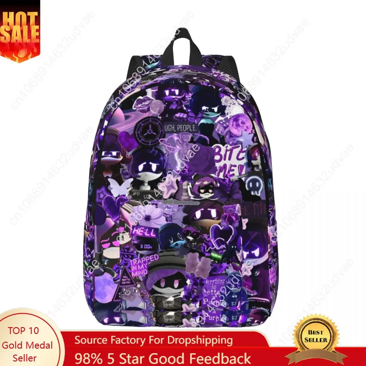 Murder Drones Uzi Collage Backpack Outdoor High School Hiking Travel Cartoon Cute Daypack Men Women Laptop Computer Shoulder Bag