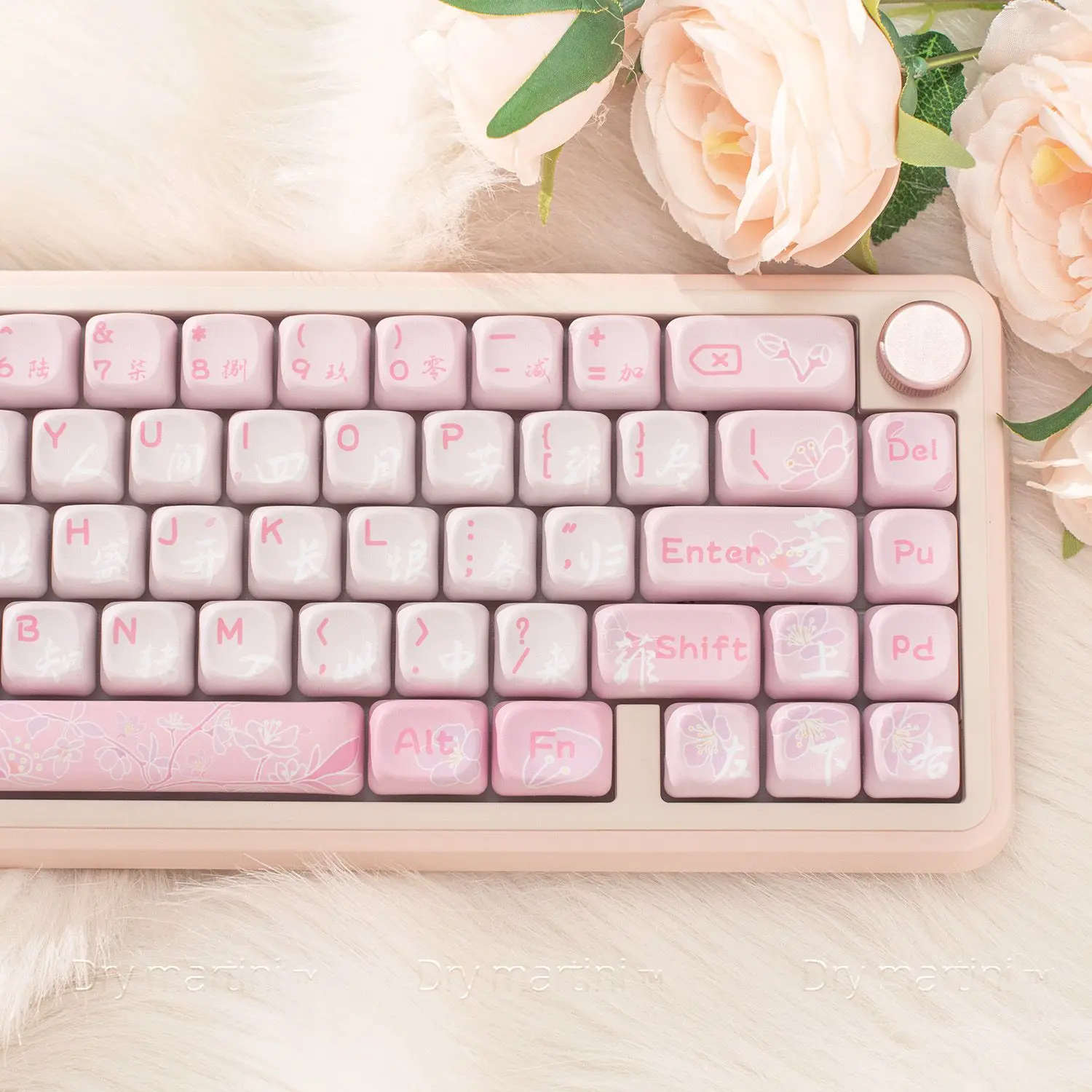 131 Keys Cute Gift PBT Keys Cap MOA Keycaps Cute Pink for Dye Sublimation MOA Key Cap for Aula Made68 Mad68 Wooting 60