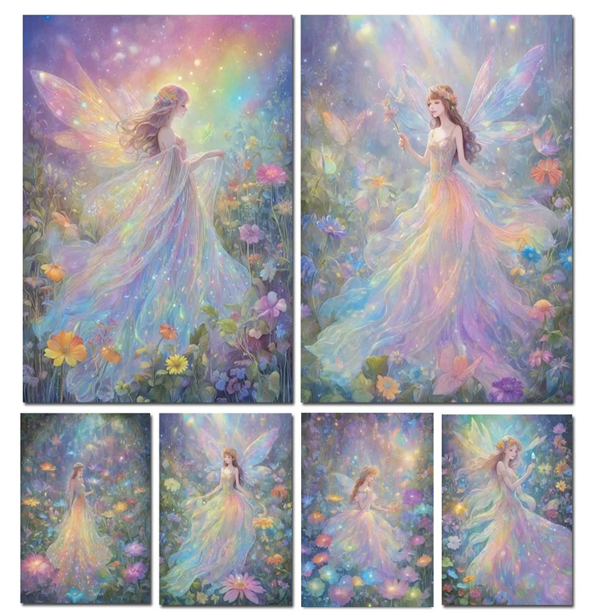 

5D Diamond Painting Jungle Fairy Home Decor Butterfly Girl Flower Landscape Mosaic Diamond Painting Full Square Round Wall Art ﻿