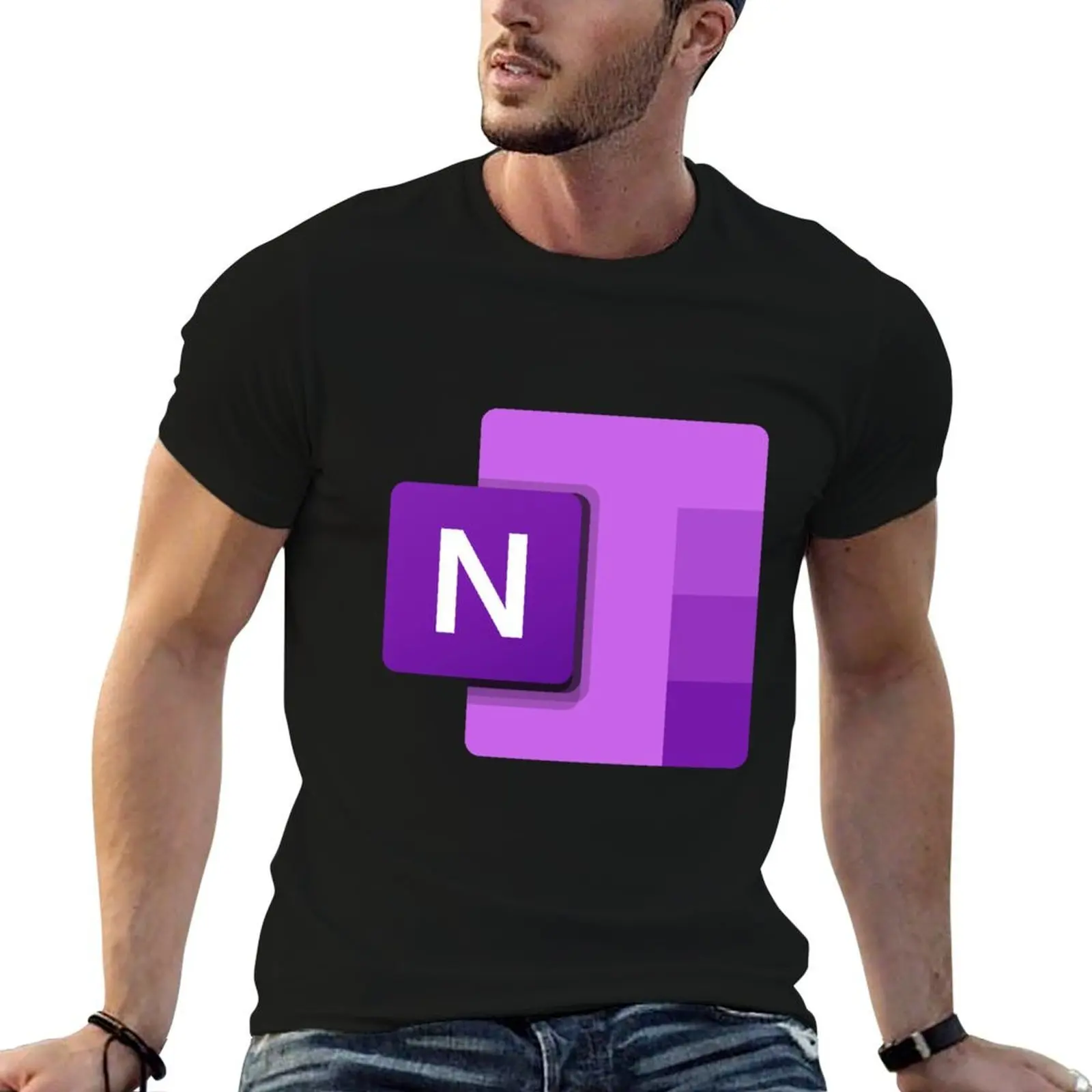 Microsoft Onenote T-Shirt man clothes cute tops plain black t shirts men