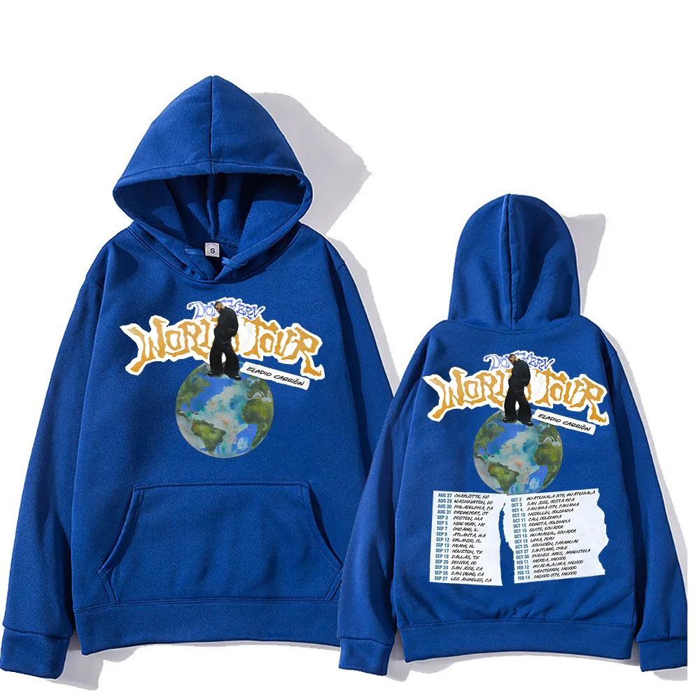 Rapper Eladio Carrión Hip Hop Street Hoodies Eladio Carrión DON KBRN Tur Dunia Kaus Kasual Fashion Longgar Pullover Uniseks