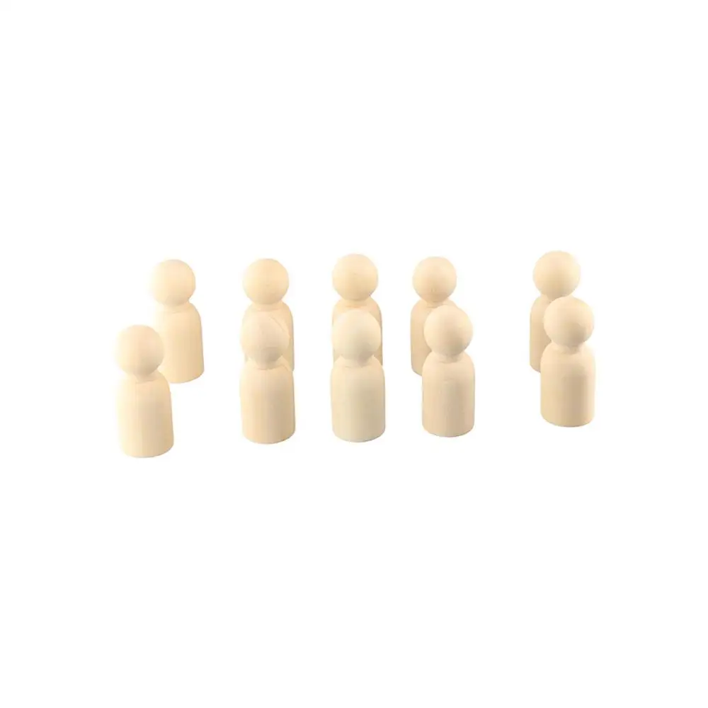 DIY Lovely Natural Wood Handmade Puppets Male Female Wood Crafts Unpainted Figures Wedding Decoration Wooden Peg