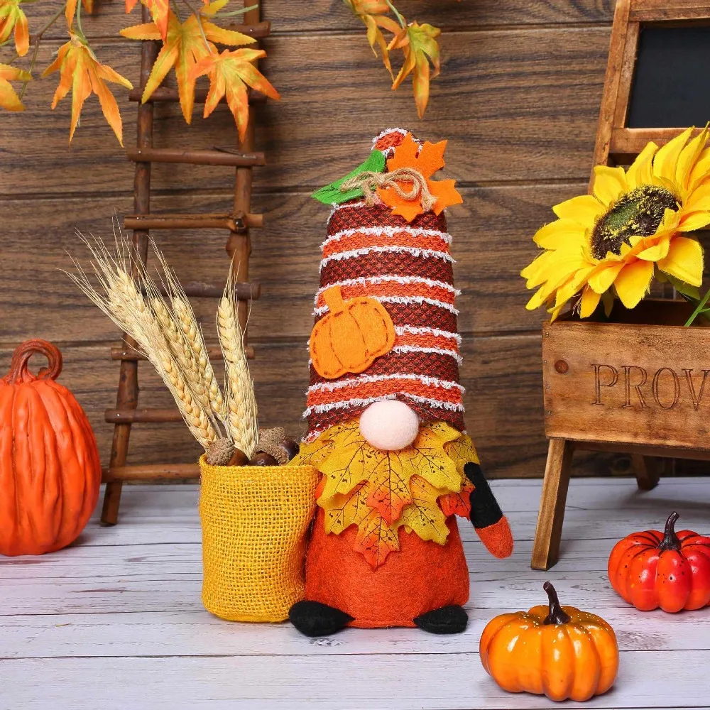 

2025 New Harvest Festival Maple Leaf Doll Popular Trend Sunflower Faceless Doll Decoration Cute Plush Doll Decoration