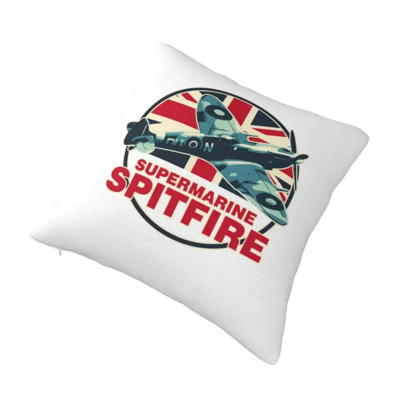 Custom Spitfires RAF Supermarine Fighter Aircraft Plane Cushion Cover 40x40cm Airplane British ww2 UK Velvet Luxury Pillows