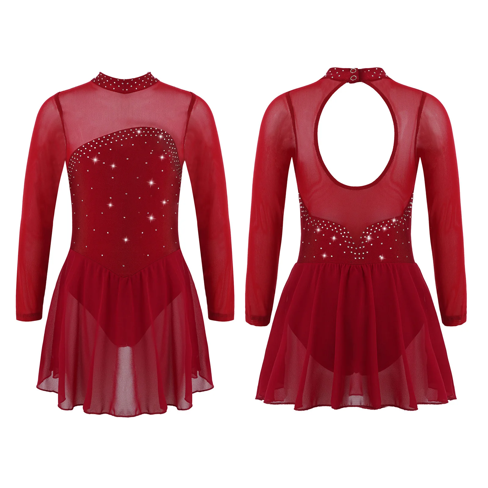 

Kids Girls Figure Skating Dance Dress Modern Lyrical Dance Rhythmic Gymnastics Leotards Ballroom Stage Performance Costume