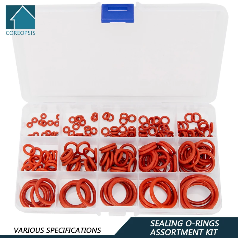 

150-200-225PCS PCP Paintball VMQ Sealing Silicone O-rings OD 6mm-30mm CS 1.5mm 1.9mm 2.4mm 3.1mm Red Gasket Replacements