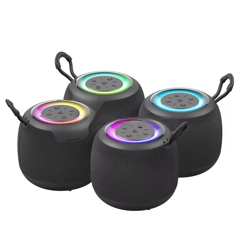 Portable Home Theater Speaker RGB LED IPX4 Waterproof 1200mAh Battery for 5.2 Dual Connection Mode, Outdoor and Home Use