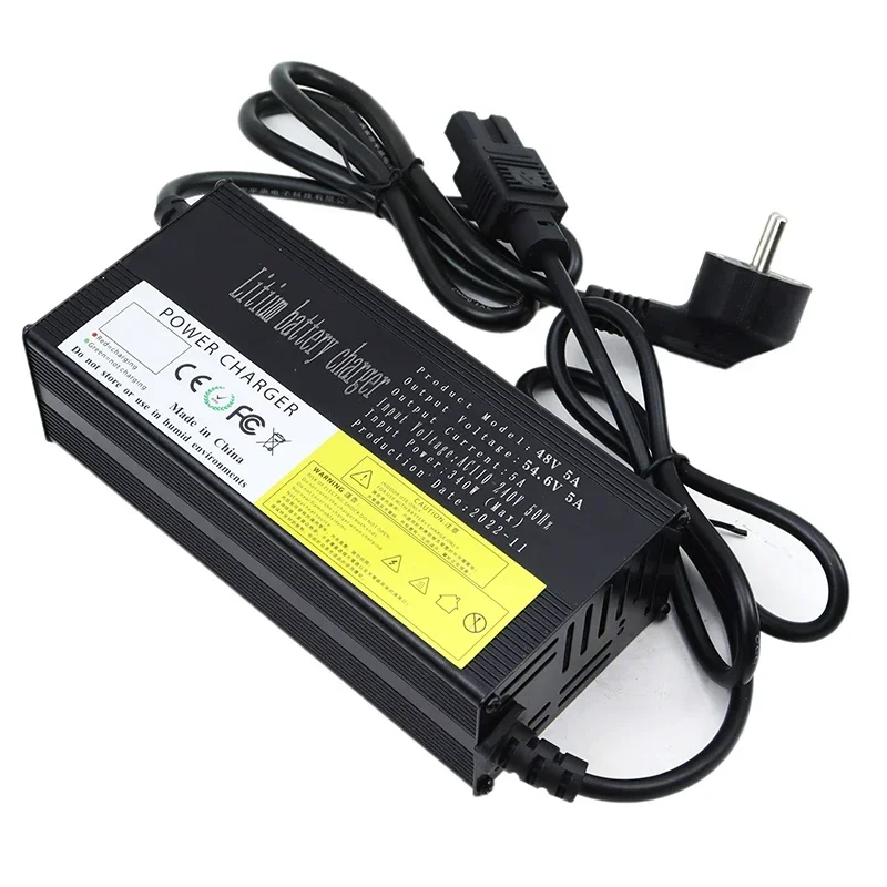 54.6V 5A Lithium Battery Smart Charger With Fan,For 13S 48V Li-ion Battery Pack brand new Display Rapid Charging Aluminum Shell