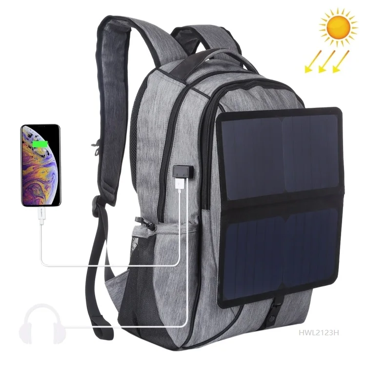 

Wholesale OEM HAWEEL 14W Foldable Solar Power Outdoor Portable Canvas Dual Shoulders Laptop Backpack