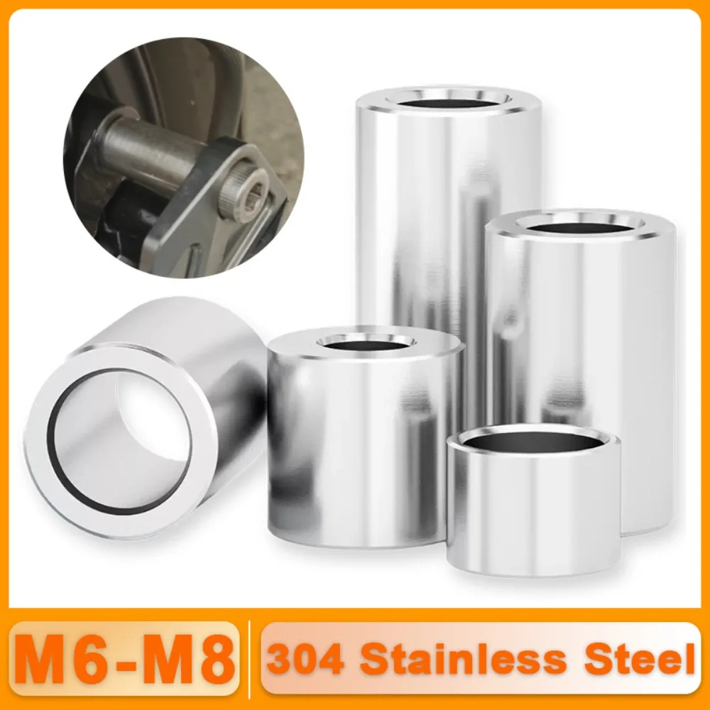 304 Stainless Steel Unthreaded Standoff Spacer M6 M7 M8 Bushing Washer Round Hollow Gasket Sleeve Length 2 3 4 5 6 7~ 35 40mm