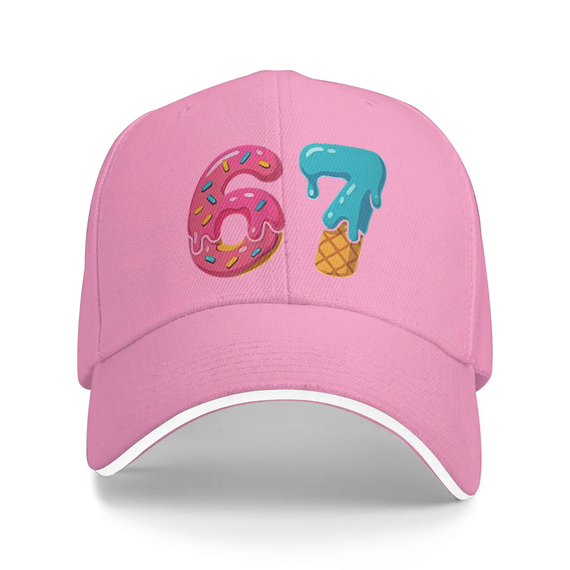 Six Seven Ice Cream Drip Meme 67 Sport Baseball Caps Hip Hop  Sandwich Hats Men Women Adjustable Headwear Sport