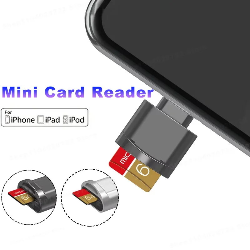 For iPhone To Micro-SD TF Adapter Smart Memory Card Reader For iPhone 14 13 12 11 Pro Max XR Xs Max Lighting To Micro-SD Adapte