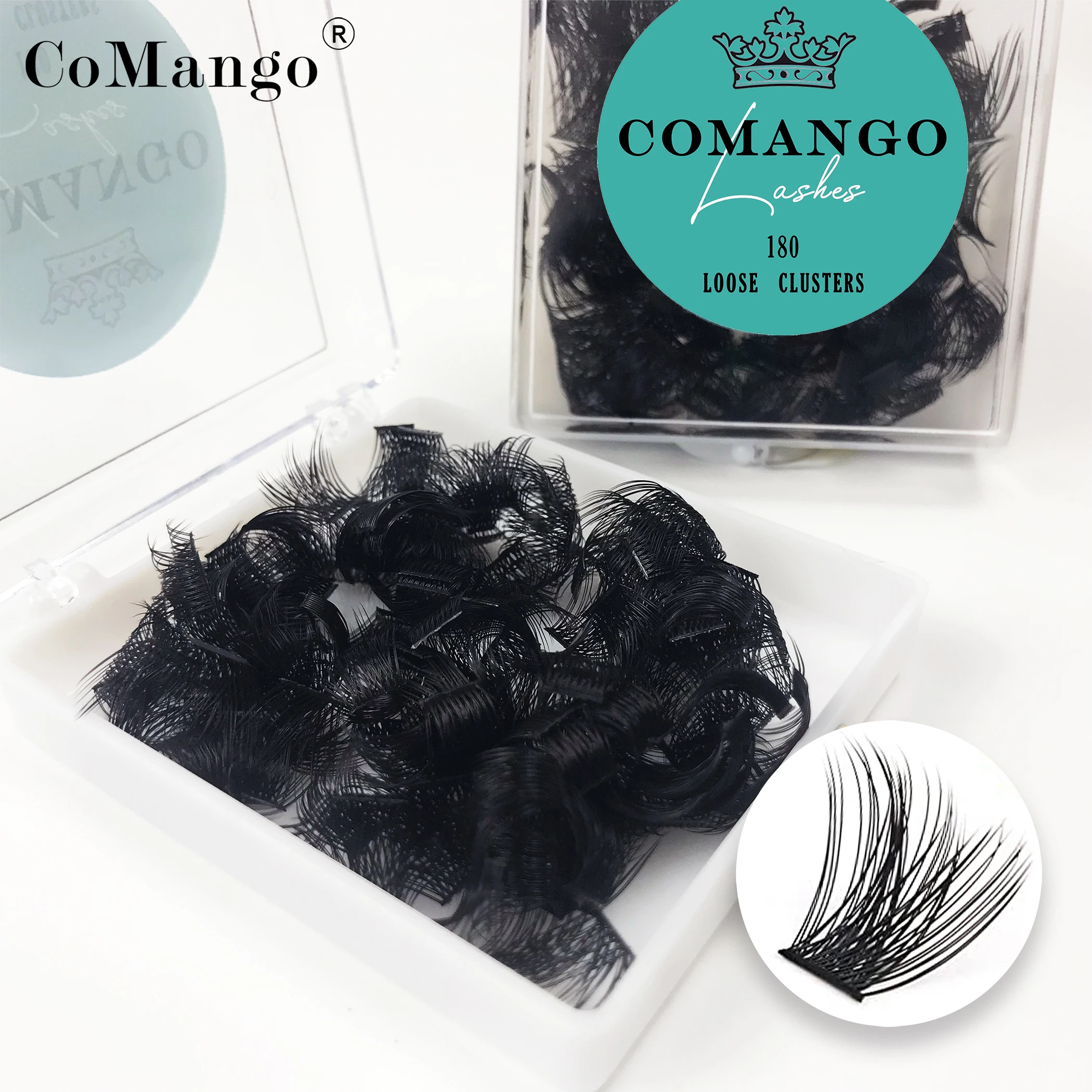 CoMango Loose Cluster Lashes Einzelwimpern C/D Curl Wiederverwendbare flauschige Faux Nerz CM01 Russische Volumen-Make-up-Wimpern – Detail 2